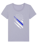 POLICE Tricou mânecă scurtă guler larg fitted Damă Expresser