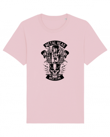 Metal Head Skull Black Cotton Pink