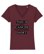 CANCER FIGHTING Tricou mânecă scurtă guler V Damă Evoker