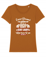 CAT LADY Tricou mânecă scurtă guler larg fitted Damă Expresser