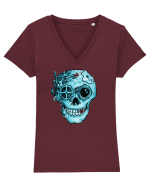 Craniu cu dichis Tricou mânecă scurtă guler V Damă Evoker