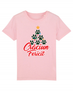 Crăciun fericit! -brad din labuțe  Tricou mânecă scurtă  Copii Mini Creator