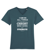 THROUGH CHRIST Tricou mânecă scurtă guler V Bărbat Presenter