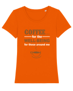 COFFEE Tricou mânecă scurtă guler larg fitted Damă Expresser
