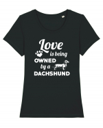 DACHSHUND Tricou mânecă scurtă guler larg fitted Damă Expresser