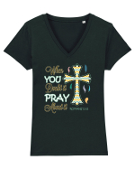 PRAY Tricou mânecă scurtă guler V Damă Evoker
