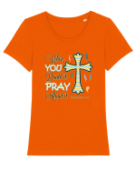 PRAY Tricou mânecă scurtă guler larg fitted Damă Expresser