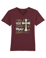 PRAY Tricou mânecă scurtă guler V Bărbat Presenter