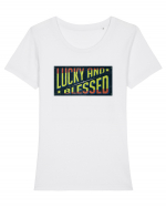 Lucky And Blessed Tricou mânecă scurtă guler larg fitted Damă Expresser