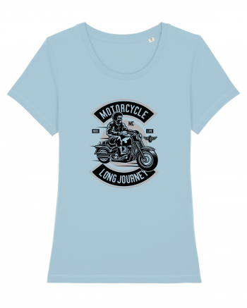 Motorycle Long Journey Black Sky Blue