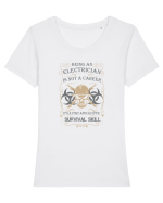 ELECTRICIAN Tricou mânecă scurtă guler larg fitted Damă Expresser