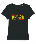 Lucky And Blessed Tricou mânecă scurtă guler larg fitted Damă Expresser