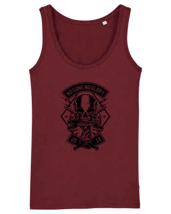 No Guns No Glory Skull Black Burgundy