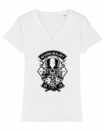 No Guns No Glory Skull Black Tricou mânecă scurtă guler V Damă Evoker