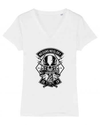 No Guns No Glory Skull Black White