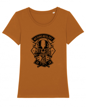 No Guns No Glory Skull Black Roasted Orange