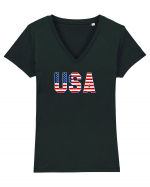 USA Tricou mânecă scurtă guler V Damă Evoker