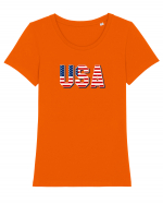 USA Tricou mânecă scurtă guler larg fitted Damă Expresser