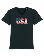 USA Tricou mânecă scurtă guler V Bărbat Presenter