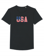 USA Tricou mânecă scurtă guler larg Bărbat Skater