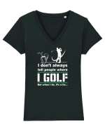 GOLF Tricou mânecă scurtă guler V Damă Evoker