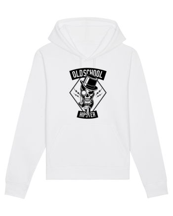 Old School Hipster Skull Black White