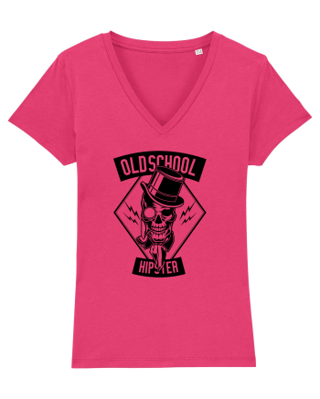 Old School Hipster Skull Black Raspberry