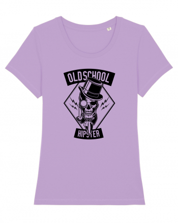 Old School Hipster Skull Black Lavender Dawn