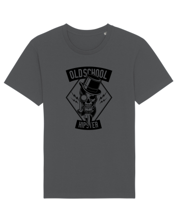 Old School Hipster Skull Black Anthracite