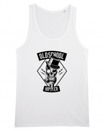 Old School Hipster Skull Black White