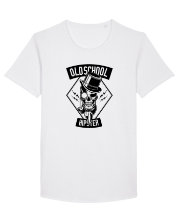 Old School Hipster Skull Black White