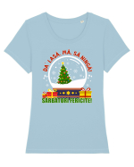 Lasă, mă, să ningă! Tricou mânecă scurtă guler larg fitted Damă Expresser