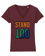 Stand Out.Motivational Quote Tricou mânecă scurtă guler V Damă Evoker