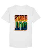 Stand Out.Motivational Quote Tricou mânecă scurtă guler larg Bărbat Skater