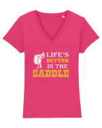 HORSE Tricou mânecă scurtă guler V Damă Evoker