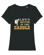 HORSE Tricou mânecă scurtă guler larg fitted Damă Expresser