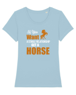 HORSE Tricou mânecă scurtă guler larg fitted Damă Expresser