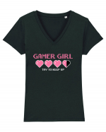 Gamer Girl Tricou mânecă scurtă guler V Damă Evoker