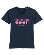 Gamer Girl Tricou mânecă scurtă guler V Bărbat Presenter