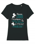 HORSE Tricou mânecă scurtă guler larg fitted Damă Expresser