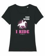 HORSE Tricou mânecă scurtă guler larg fitted Damă Expresser