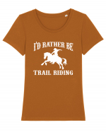 HORSE Tricou mânecă scurtă guler larg fitted Damă Expresser