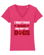 DOGS Tricou mânecă scurtă guler V Damă Evoker