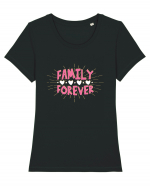 Pentru Crăciun în familie - Family forever Tricou mânecă scurtă guler larg fitted Damă Expresser