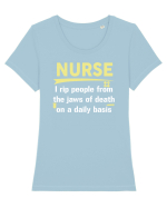 NURSE Tricou mânecă scurtă guler larg fitted Damă Expresser