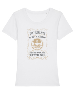 NURSE Tricou mânecă scurtă guler larg fitted Damă Expresser