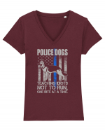 POLICE DOGS Tricou mânecă scurtă guler V Damă Evoker