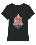 Pentru Crăciun în familie - Our Christmas tree Tricou mânecă scurtă guler larg fitted Damă Expresser