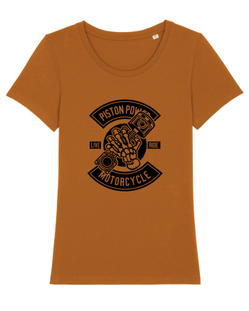 Piston Skull Motorcycle Black Roasted Orange