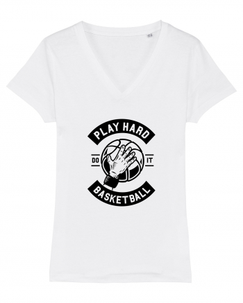 Play Hard Basketball Black White